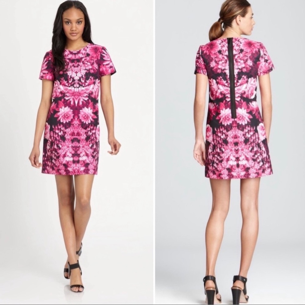 Michael Kors pink geometric floral dress 💗